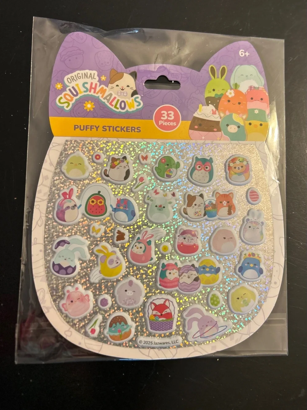 Squishmallows Purple Holographic Puffy Sticker Sheet - 33pc